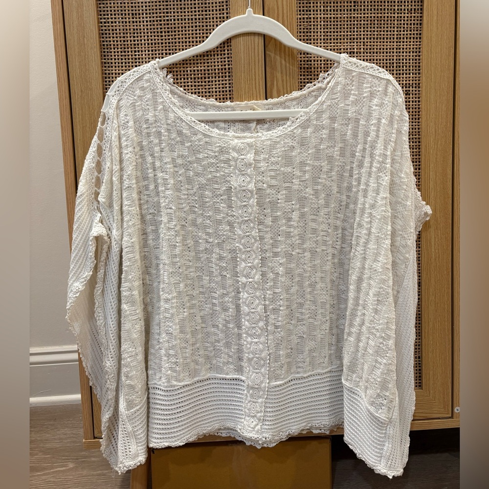 Meadow Rue from Anthropologie Crochet/Lace Top